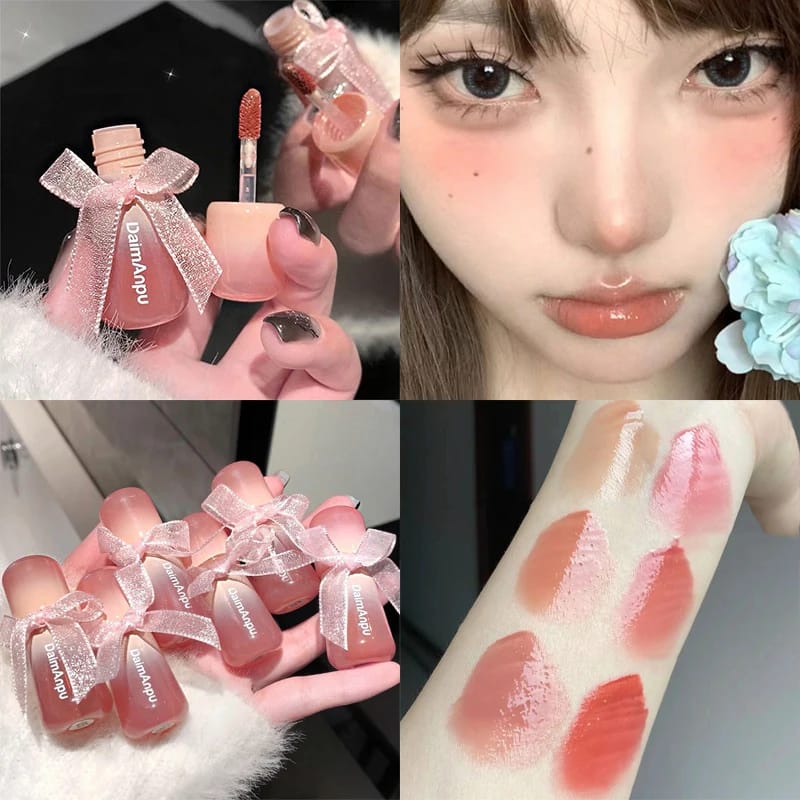 Jelly Glass Lip Gloss Moisturizing Tint Mirror Waterproof Non-stick Cup Solid Lipstick Cosmetic for All Occasions thumbnail 1