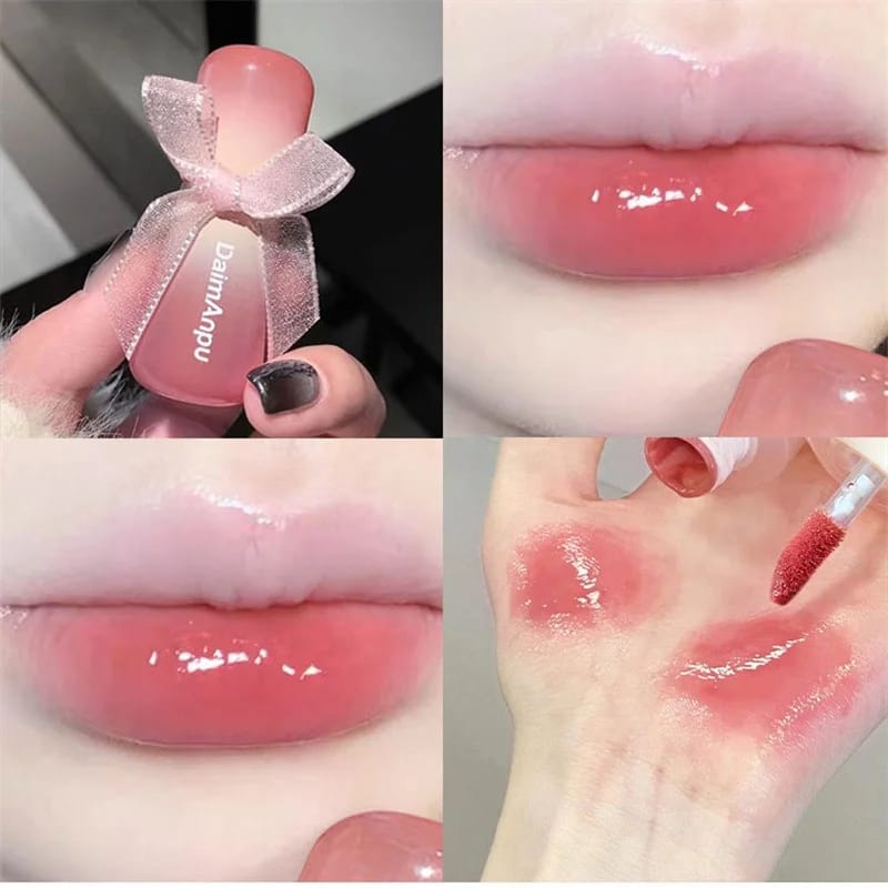 Jelly Glass Lip Gloss Moisturizing Tint Mirror Waterproof Non-stick Cup Solid Lipstick Cosmetic for All Occasions thumbnail 6