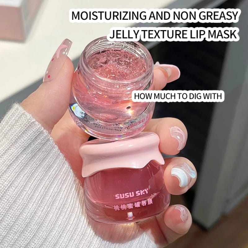 SUSU SKY Peach Honey Jar Lip Makeup Kit - Moisturizing & Nourishing Lip Care Set for Soft, Hydrated Lips thumbnail 3