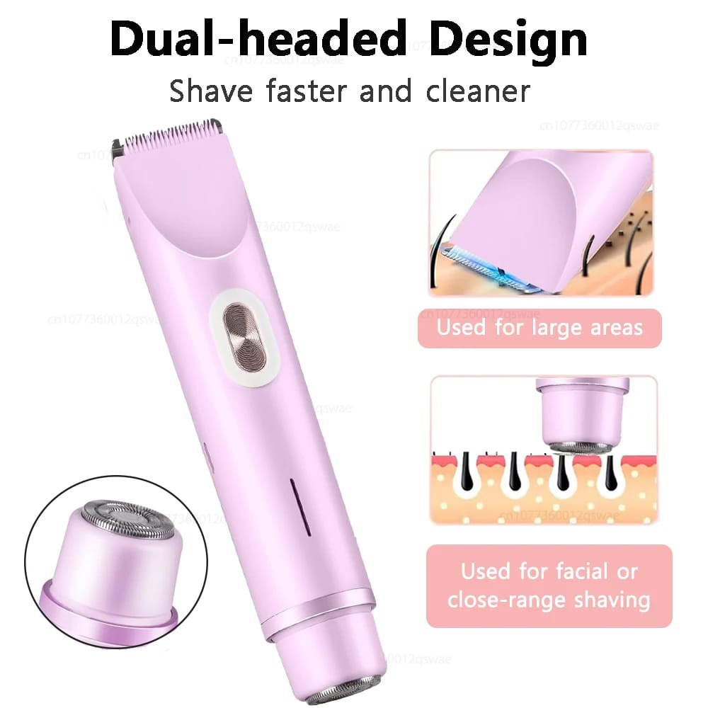 Women's Waterproof Electric Shaver & Bikini Trimmer - Dual Head, Painless Body Hair Removal for Legs, Underarms, Face - 3/6mm Comb Guide, USB Rechargeable thumbnail 3