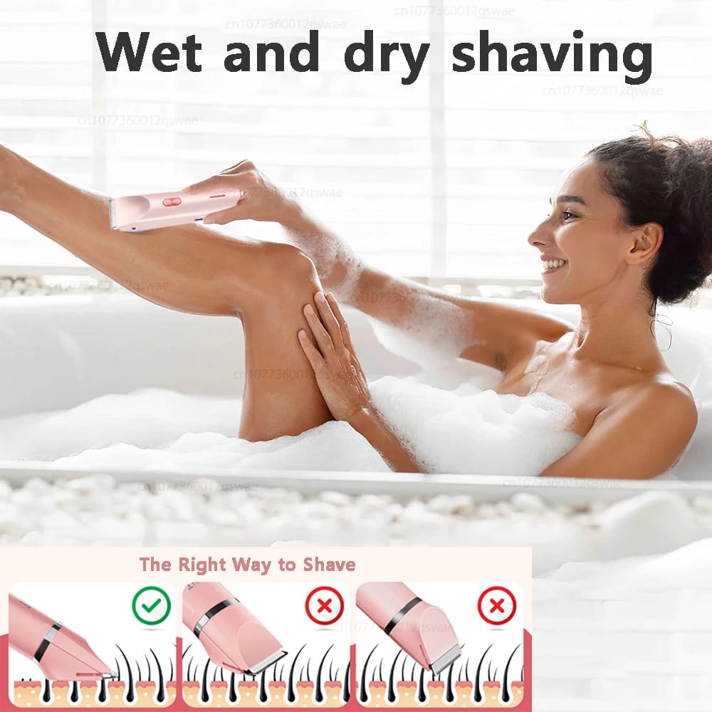 Women's Waterproof Electric Shaver & Bikini Trimmer - Dual Head, Painless Body Hair Removal for Legs, Underarms, Face - 3/6mm Comb Guide, USB Rechargeable thumbnail 4