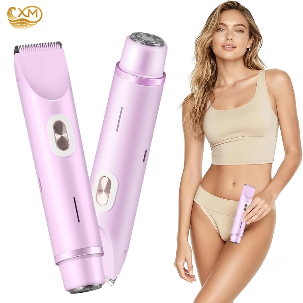 Women's Waterproof Electric Shaver & Bikini Trimmer - Dual Head, Painless Body Hair Removal for Legs, Underarms, Face - 3/6mm Comb Guide, USB Rechargeable thumbnail 1