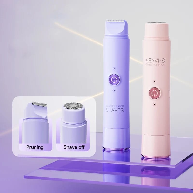 Rechargeable Electric Shaver for Women, Dual Head Bikini Trimmer, Wet & Dry Use, Cordless Personal Grooming Device thumbnail 4