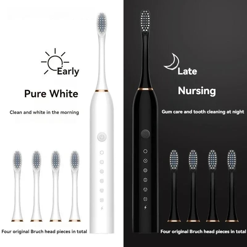 Electric Ultrasonic Toothbrush with 6 Speed Modes, USB Charging, Waterproof Design - Ideal for Adults & Couples thumbnail 1
