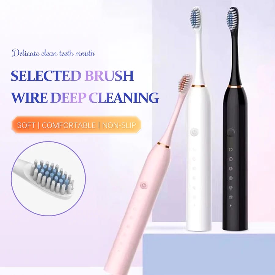 Electric Ultrasonic Toothbrush with 6 Speed Modes, USB Charging, Waterproof Design - Ideal for Adults & Couples thumbnail 6
