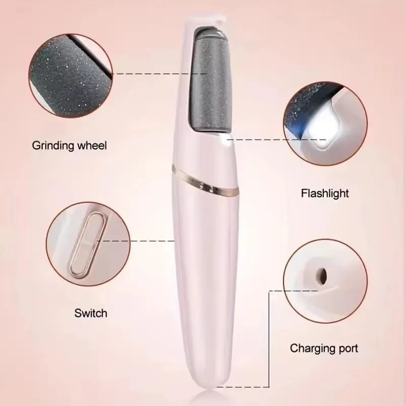 Rechargeable Electric Foot Callus Remover Pedicure Tool - USB Automatic Dead Skin Grinder with 2 Roller Heads for Smooth Feet thumbnail 5