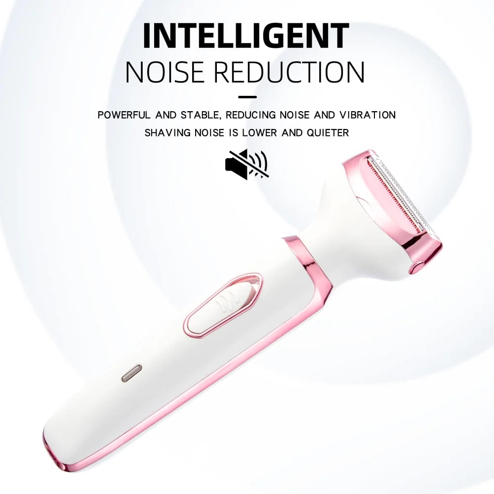 4-in-1 Electric Lady Shaver for Women - Painless Cordless Body Hair Removal Epilator with Trimmer, Eyebrow, and Nose Hair Attachments, USB Rechargeable, Perfect Gift thumbnail 4