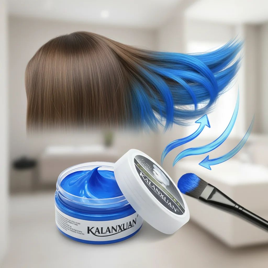 Temporary Teal Hair Color Wax for Kids & Adults - Instant Non-Toxic Hair Dye Cream for Fun Styles thumbnail 2