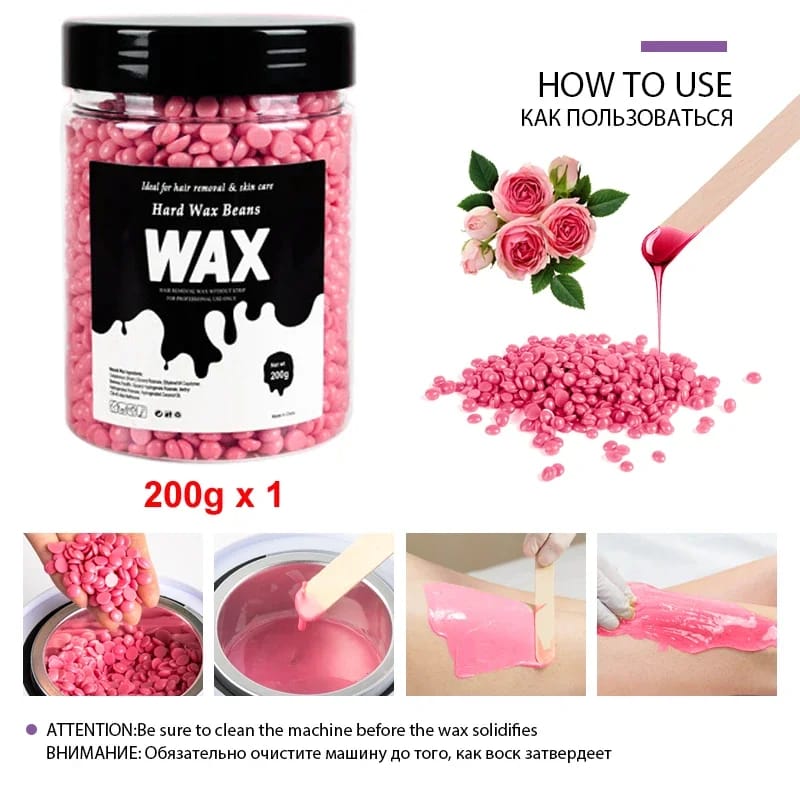 Professional Hard Wax Beans for Men & Women - 200g/400g Depilatory Wax Kit for Painless Full Body Hair Removal, Inhibits Growth, Gentle & Non-Irritating Formula thumbnail 5