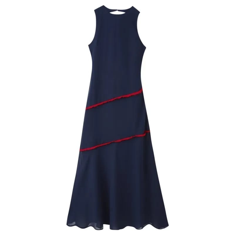 Women's Summer Fashion Sexy Sleeveless Backless Patchwork Tassel Dress - Elegant Evening & Party Wear for Ladies thumbnail 4