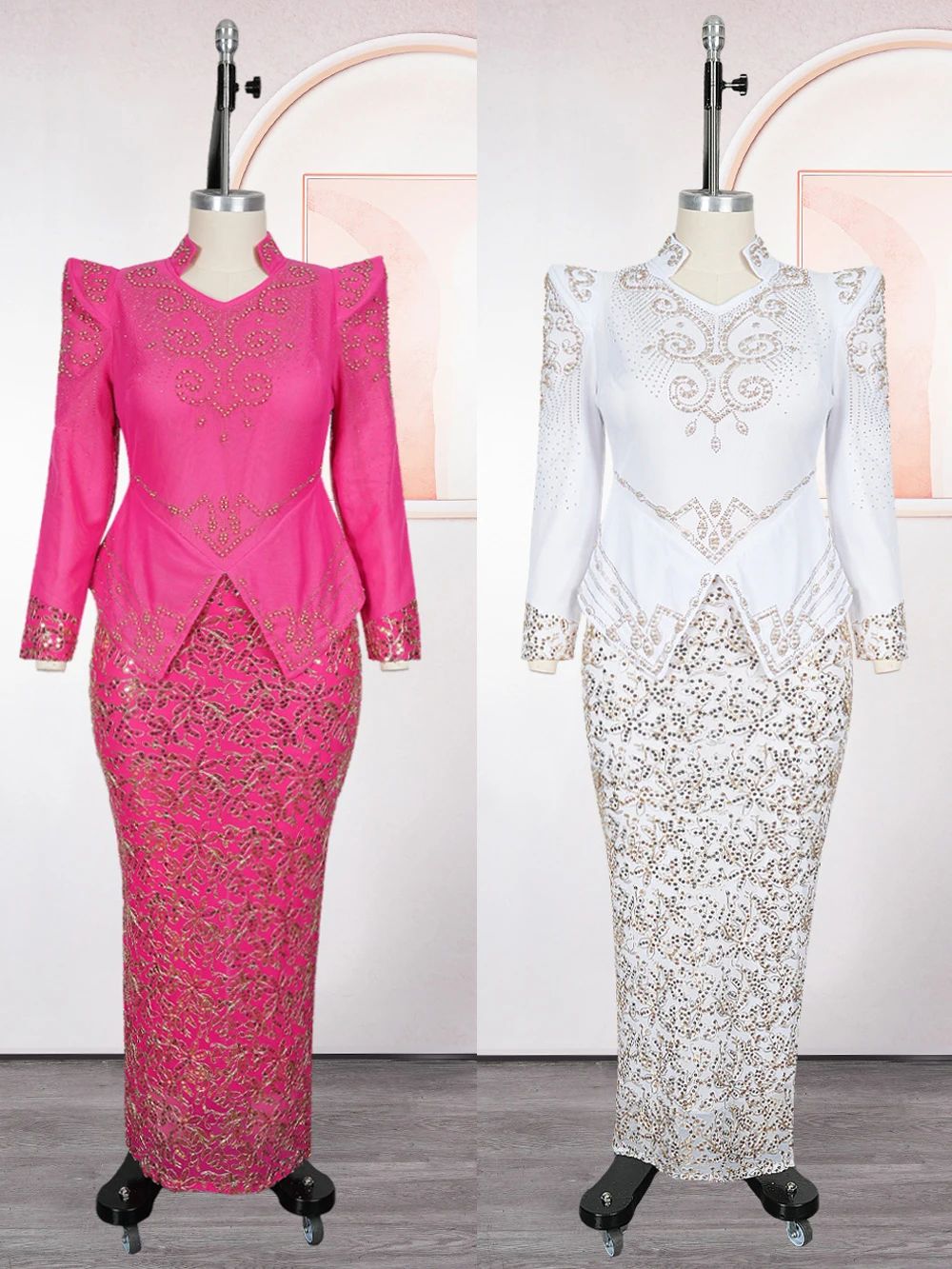 Luxury African Ankara Dashiki Maxi Dress for Women - Elegant Long Sleeve Wedding Party Gown, Plus Size Fashion Apparel thumbnail 4