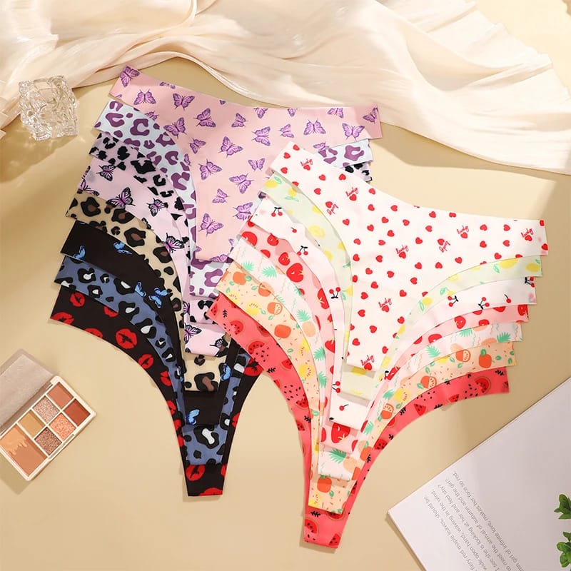 3PCS Sexy G-String Thongs for Women, Colorful Bikini Style T-Back Panties, Seamless Low Waist Intimates, Comfortable Lady Underwear thumbnail 3