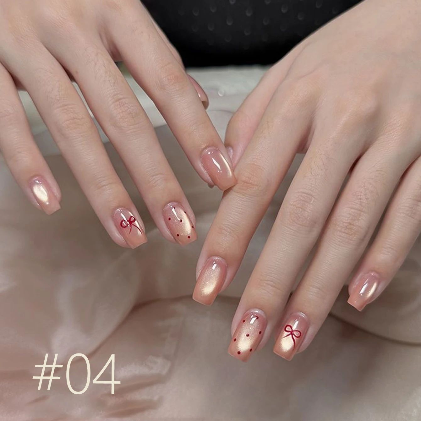 10ML Moonlight Ballet Magnet Cat Eye Nail Polish Gel - Nude Pink Style with Gold Glass Beads for Stunning Cat Eye Effect thumbnail 6