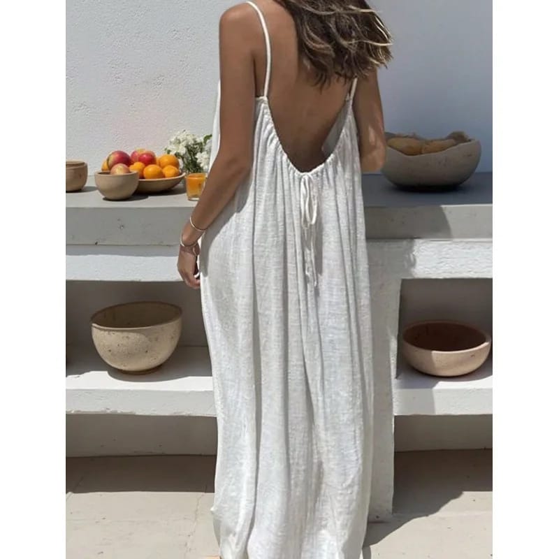 New Arrival Women's Strapless Backless Long Loose Maxi Dress - Comfortable Sleepwear & Casual Loungewear for Home thumbnail 2