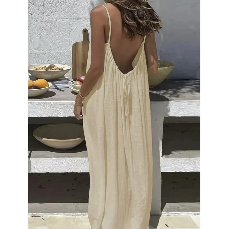 New Arrival Women's Strapless Backless Long Loose Maxi Dress - Comfortable Sleepwear & Casual Loungewear for Home thumbnail 6