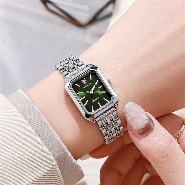 Luxury Gold Plated Stainless Steel Women's Fashion Quartz Watch - Elegant Square Dial Business Casual Style with Folding Clasp showcase 6