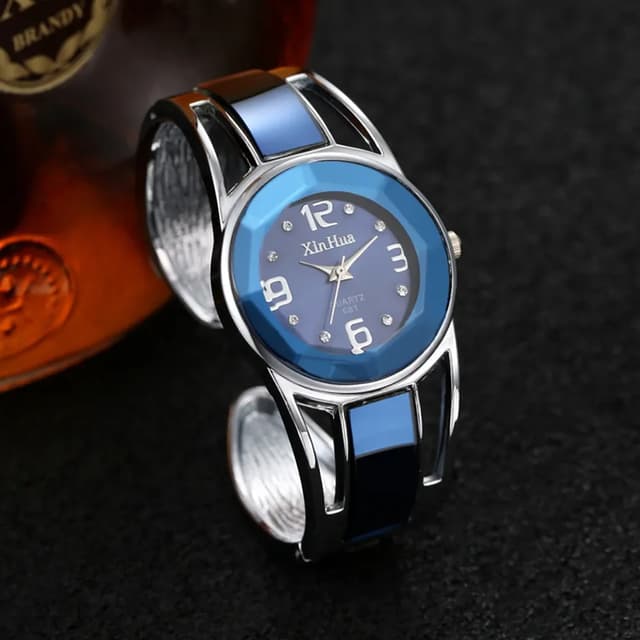 Luxury Stainless Steel Dial Quartz Bracelet Watch for Women - Elegant Ladies Wristwatch with Skeleton Design showcase 15
