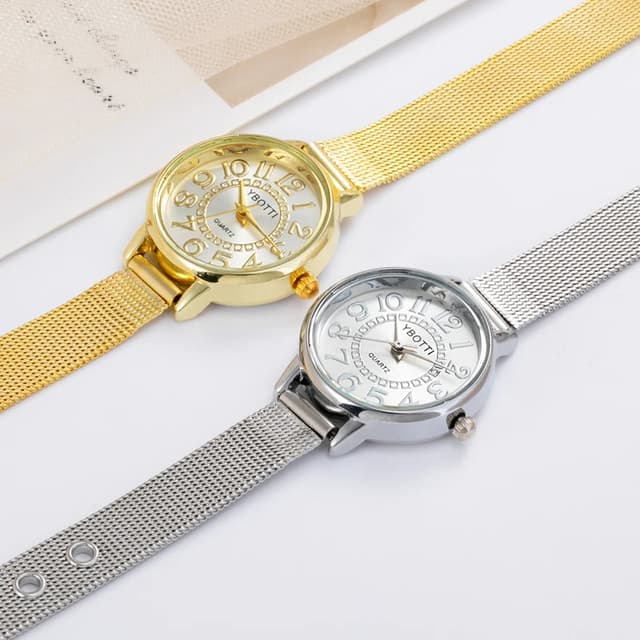 Women's Gold Casual Quartz Watch - Stainless Steel Mesh Band, Elegant Dress Style, Perfect for Ladies showcase 18