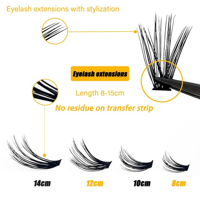 3D Russian Mink Individual Eyelash Clusters - 60 Bundles Natural Look Extension, 0.07mm Thickness, C/D Curl, 8-15mm Length - Professional Makeup Tool showcase 5
