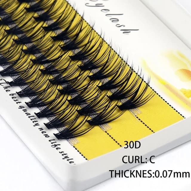 3D Russian Mink Individual Eyelash Clusters - 60 Bundles Natural Look Extension, 0.07mm Thickness, C/D Curl, 8-15mm Length - Professional Makeup Tool showcase 9