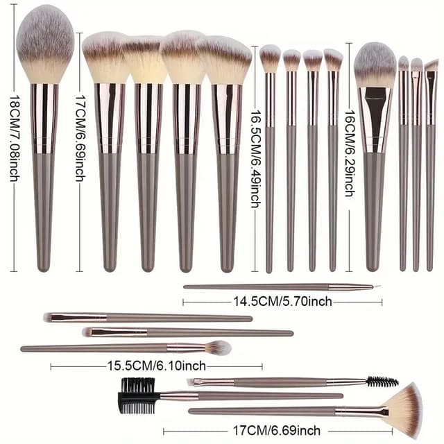 Professional 3-20PCS Makeup Brush Set for Women - Soft Fluffy Nylon Kabuki Foundation, Eyeshadow, Concealer, Blending, Blush Beauty Tools with ABS Plastic Handles showcase 1
