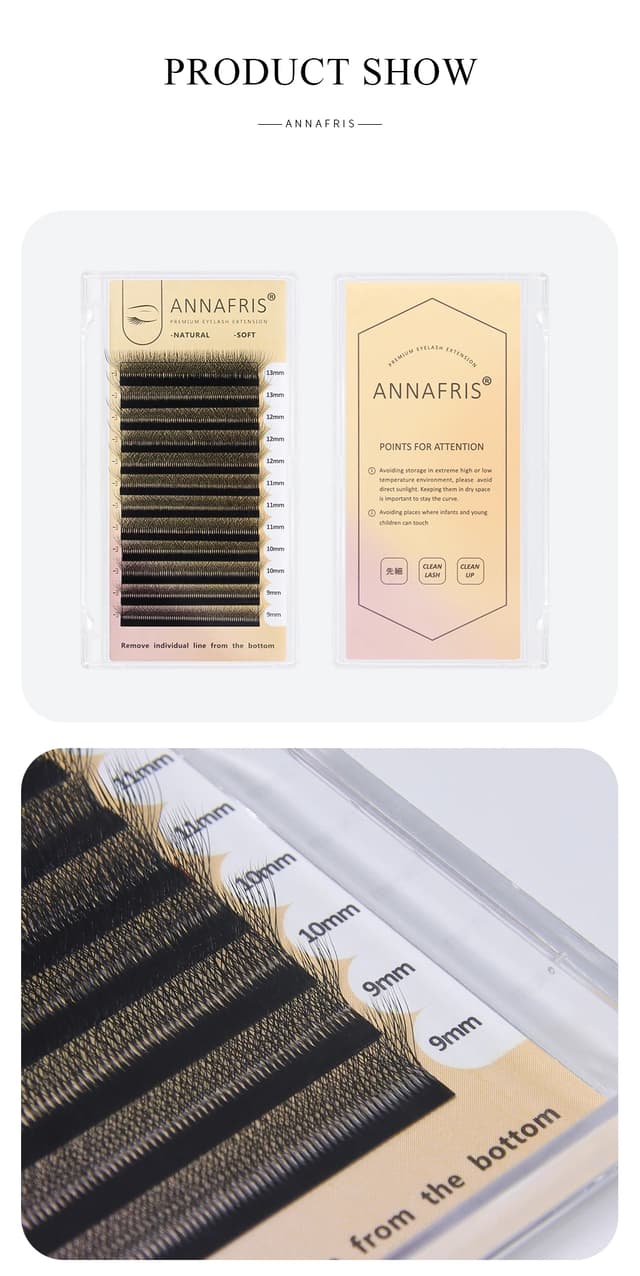 ANNAFRIS Premade Volume Fan YY 3D 4D 5D W-Shaped Eyelash Extensions - Natural Soft Full Dense Mink Lashes for Professional Salon Use showcase 7