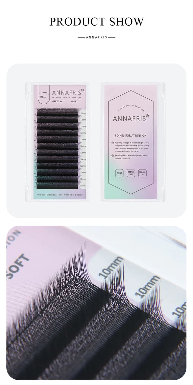 ANNAFRIS Premade Volume Fan YY 3D 4D 5D W-Shaped Eyelash Extensions - Natural Soft Full Dense Mink Lashes for Professional Salon Use showcase 4