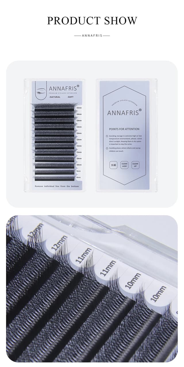 ANNAFRIS Premade Volume Fan YY 3D 4D 5D W-Shaped Eyelash Extensions - Natural Soft Full Dense Mink Lashes for Professional Salon Use showcase 8
