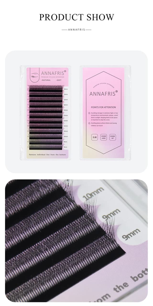 ANNAFRIS Premade Volume Fan YY 3D 4D 5D W-Shaped Eyelash Extensions - Natural Soft Full Dense Mink Lashes for Professional Salon Use showcase 6