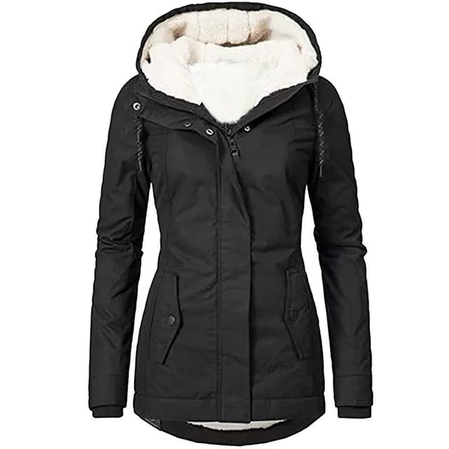 Women's Winter Faux Fur Hooded Jacket Coat - Long Sleeve Warm Velvet Parka for Fashionable Ladies showcase 6