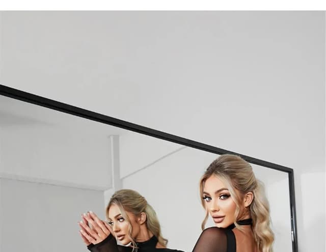 Women's Black Mesh Latin Dance Leotard Top with Conjoined Jumpsuit Design, Backless Style for Cha-cha, Samba, Rumba Training and Performance showcase 8