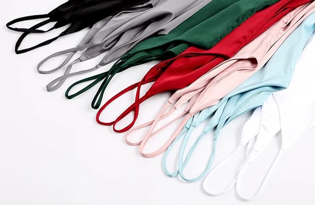 AOSSVIAO Women's Spaghetti Strap Halter Top - Sexy V-Neck Sleeveless Satin Silk Cami Tank for Summer, White, Sizes S-2XL showcase 3