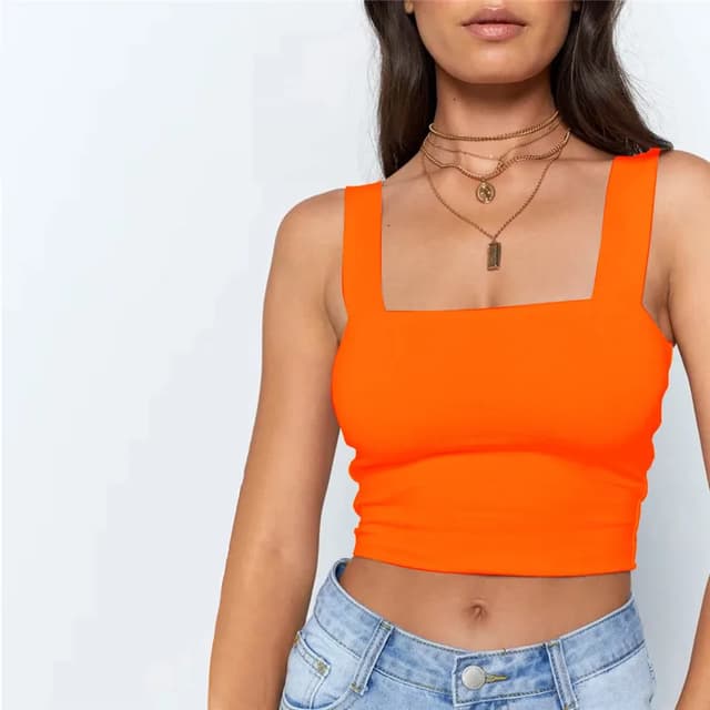 Women's Square Neck Sleeveless Crop Top - Sexy Backless Cami Tank Shirt for Summer Casual Wear showcase 10