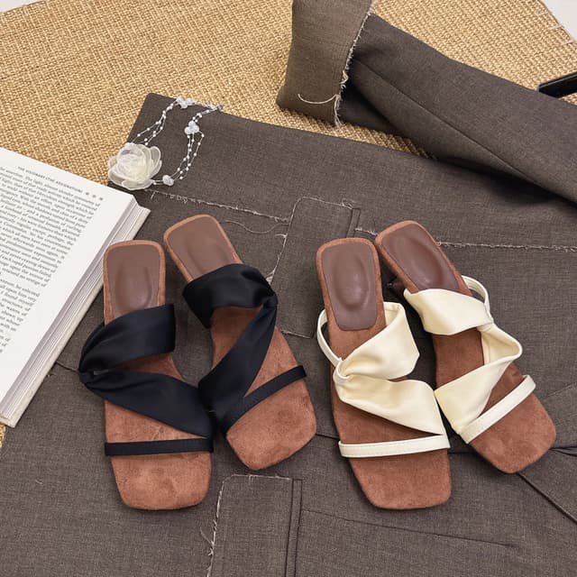 Women's Fashion Square Toe Wedge High Heels Sandals - Stylish Summer Flip Flops for Parties & Casual Wear showcase 16