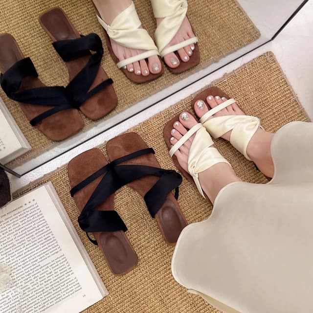 Women's Fashion Square Toe Wedge High Heels Sandals - Stylish Summer Flip Flops for Parties & Casual Wear showcase 12