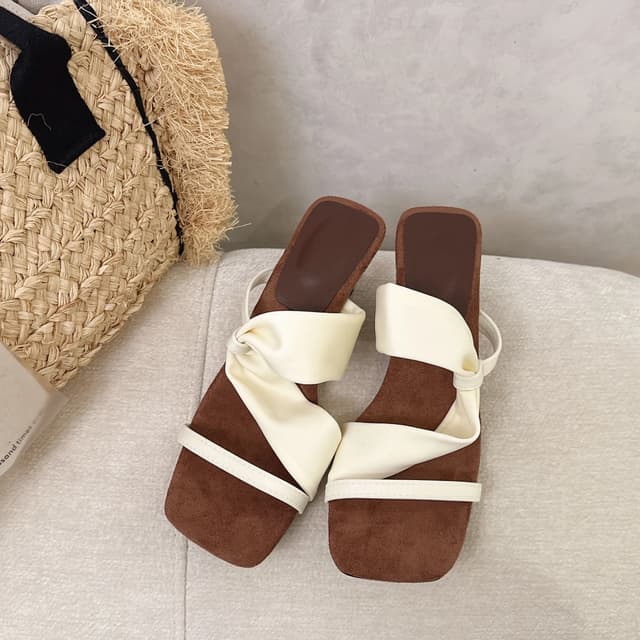 Women's Fashion Square Toe Wedge High Heels Sandals - Stylish Summer Flip Flops for Parties & Casual Wear showcase 19