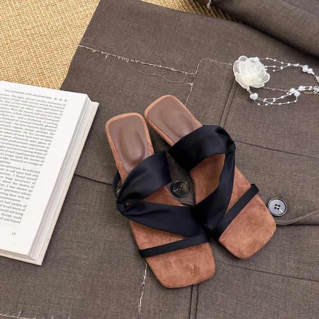 Women's Fashion Square Toe Wedge High Heels Sandals - Stylish Summer Flip Flops for Parties & Casual Wear showcase 17