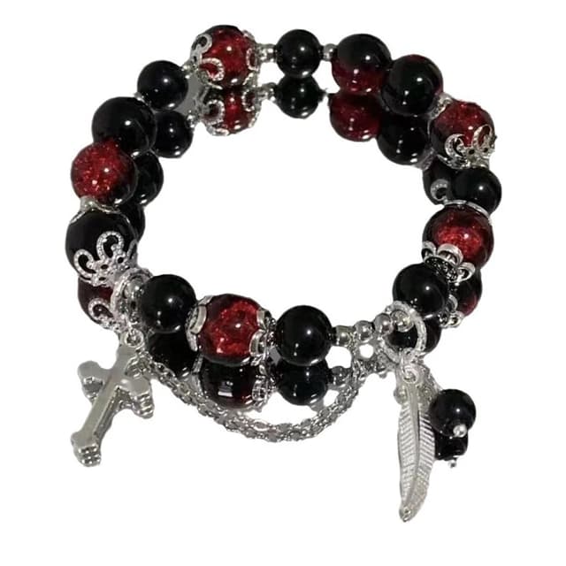 Fashion Feather Butterfly Beaded Bracelet for Women & Girls - Elegant Light Luxury Jewelry Gift, Handmade Glass Beads, Elastic 15cm showcase 9