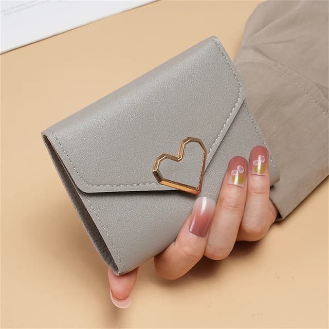 Cute Heart Buckle Mini Coin Purse for Women & Girls - Korean Style Small Wallet for Students, Ladies, and Everyday Use showcase 4