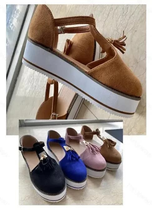 Summer Platform Roman Sandals for Women - Thick Bottom, Tassel Detail, Plus Size, PU Leather Slip-On Casual Shoes for Leisure showcase 9
