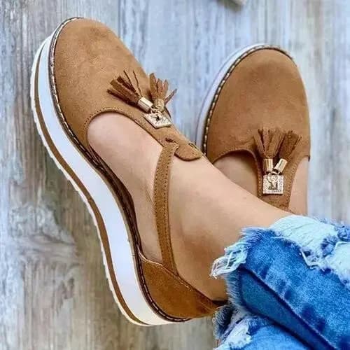 Summer Platform Roman Sandals for Women - Thick Bottom, Tassel Detail, Plus Size, PU Leather Slip-On Casual Shoes for Leisure showcase 8