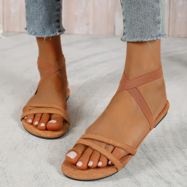 Elegant Open-Toe Flat Sandals for Women - Fashionable Beach Casual Summer Footwear with Comfortable One-Length Strap showcase 12