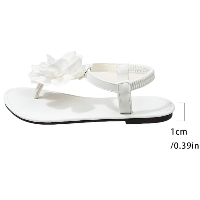 Women's Bohemian Flat Sandals with Floral Buckle - Large Size, Round Toe Slip-On Casual Beach Shoes for Summer showcase 3