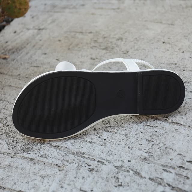 Women's Bohemian Flat Sandals with Floral Buckle - Large Size, Round Toe Slip-On Casual Beach Shoes for Summer showcase 12