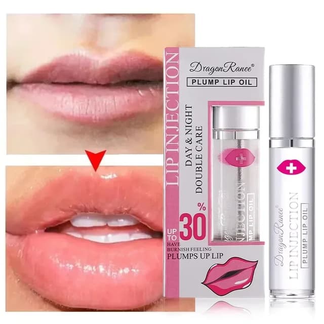 Instant Volumising Lip Plumper Oil Gloss Serum - Moisturizing Anti-Wrinkle & Dark Skin Remover for Fuller, Smoother Lips showcase 1