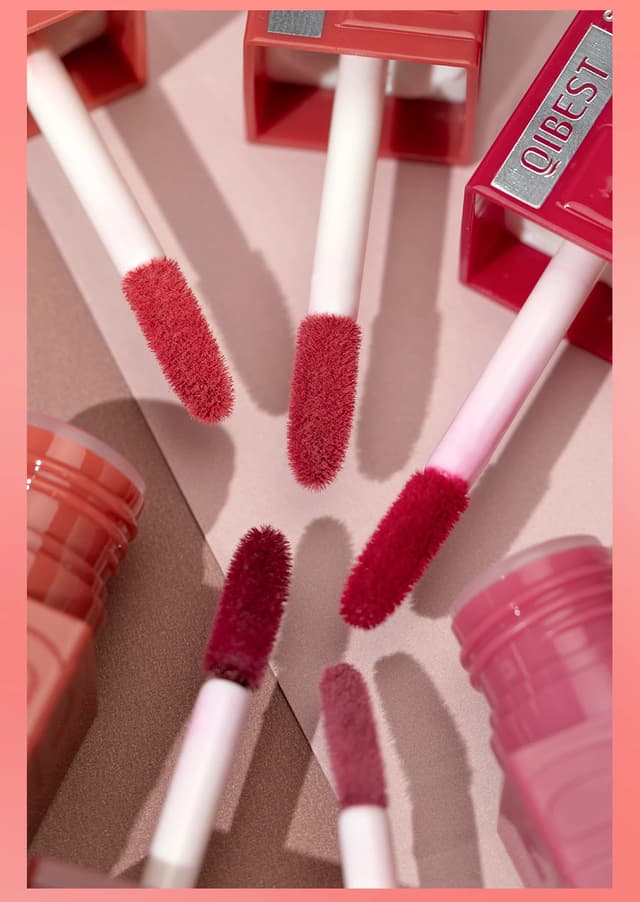 QIBEST 8 Colors Nude Watery Lip Gloss - Long-Lasting Liquid Lipstick, Sexy Red/Purple Lip Glaze, Non-Fading Tint for Women's Makeup showcase 17
