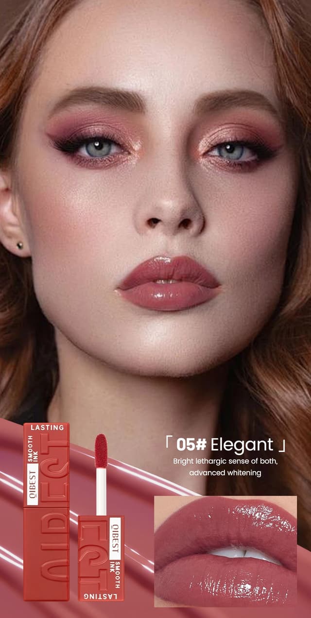 QIBEST 8 Colors Nude Watery Lip Gloss - Long-Lasting Liquid Lipstick, Sexy Red/Purple Lip Glaze, Non-Fading Tint for Women's Makeup showcase 11