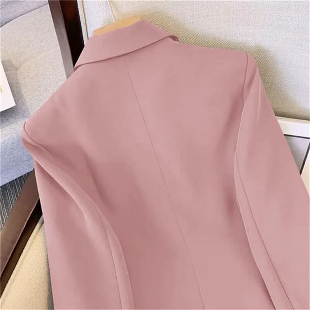 Women's Fashion Temperament Blazer - Long Sleeve Double Breasted Slim Fit Coat for Office Lady Casual Outwear, Perfect for Fall & Spring showcase 12