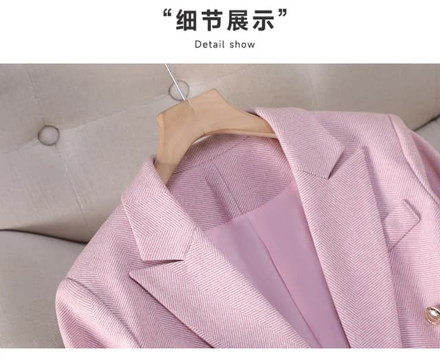 NAVIU High-End Women's Blazer Jacket - Spring/Autumn Office Business Suit, Long Sleeve Coat in Blue, Pink, or Apricot showcase 5