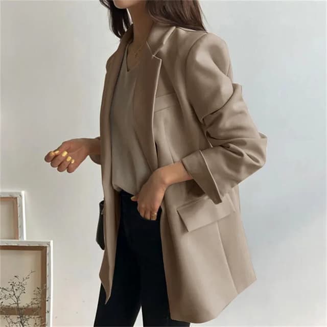 Women's Pink Korean Style Blazer Jacket - Medium Length, British Casual Personality, Spring/Autumn Fashion with Belt Detail showcase 19